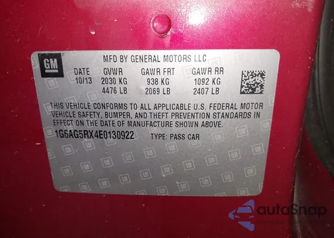 2014 Cadillac Ats Standard from USA, damaged, VIN 1G6AG5RX4E0130922